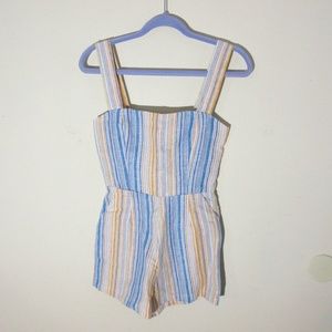 Reformation romper shorts; stripped; size S